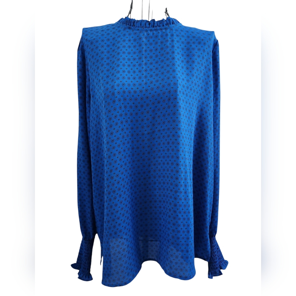 Blue Floral Patterned Women's Top